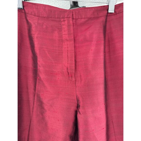 Harolds Womens Silk Trousers Size 8 Red Made In China - Picture 4 of 9